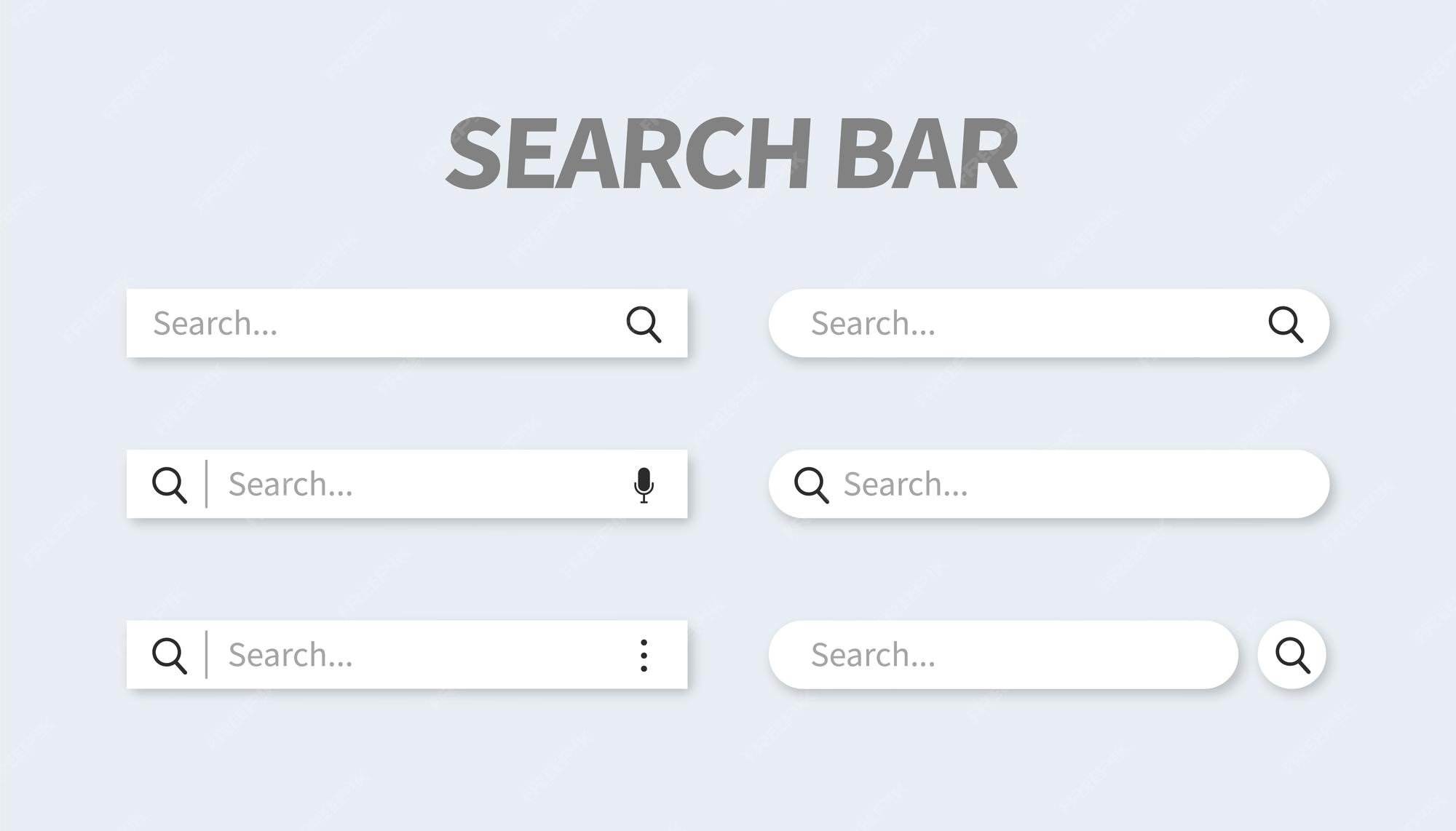 Premium Vector Set of search bar with falling shadow vector concept