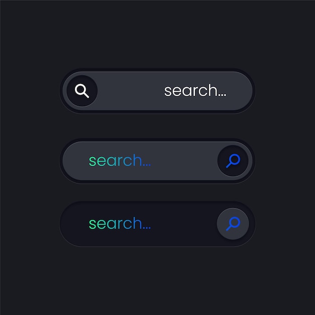 Set of search buttons for web or applications