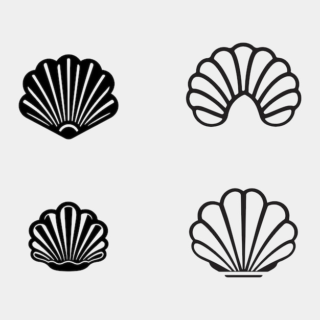 Vector set of seashells icon vector illustration design