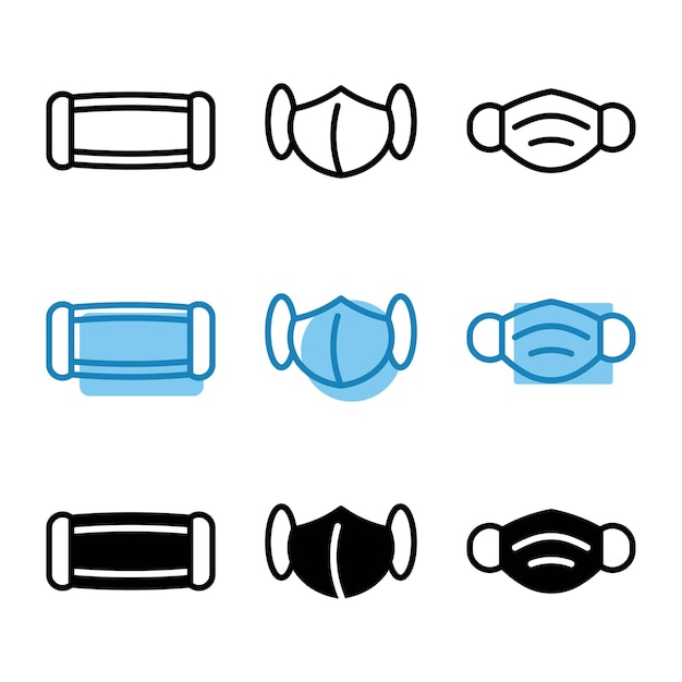 set of security icons with three design styles