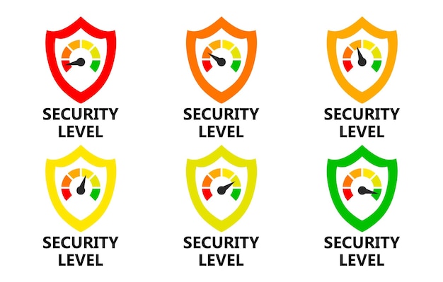 Set of security level sign. Vector Illustration