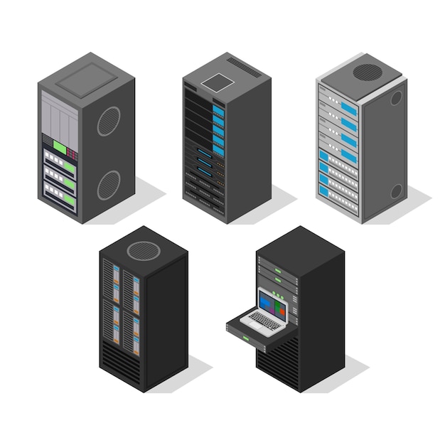 Vector set server equipment isometric view