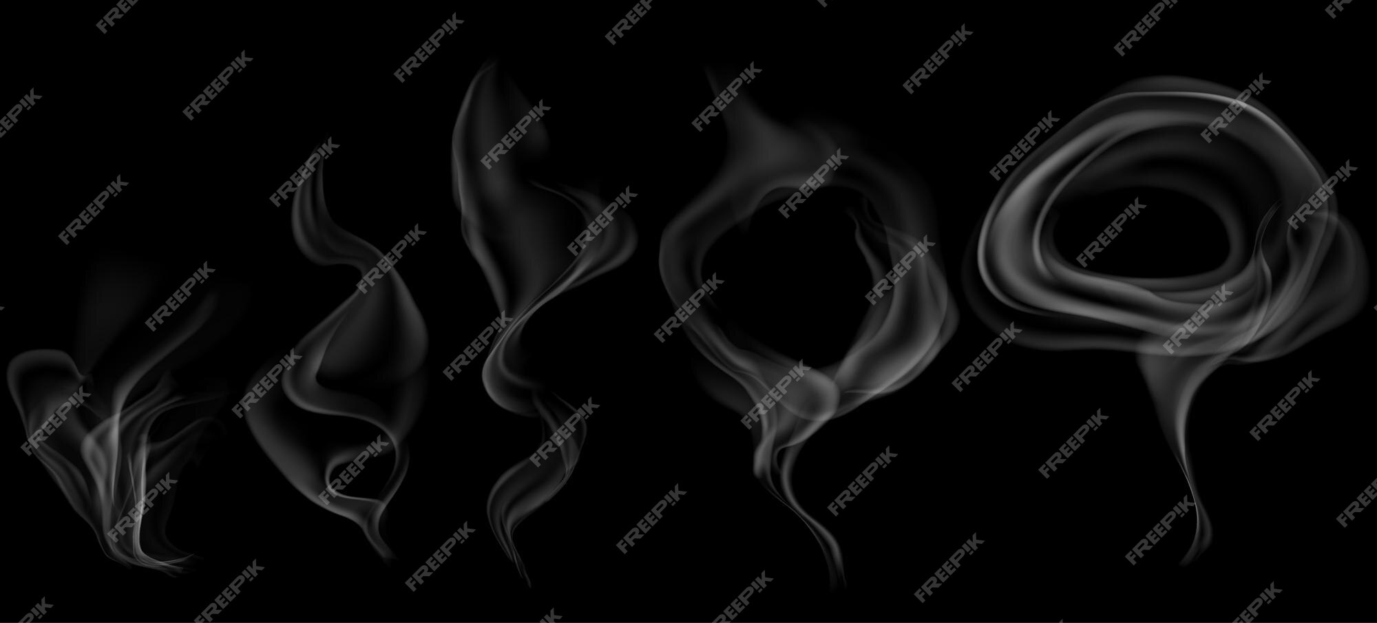 White transparent steam on dark background Vector Image