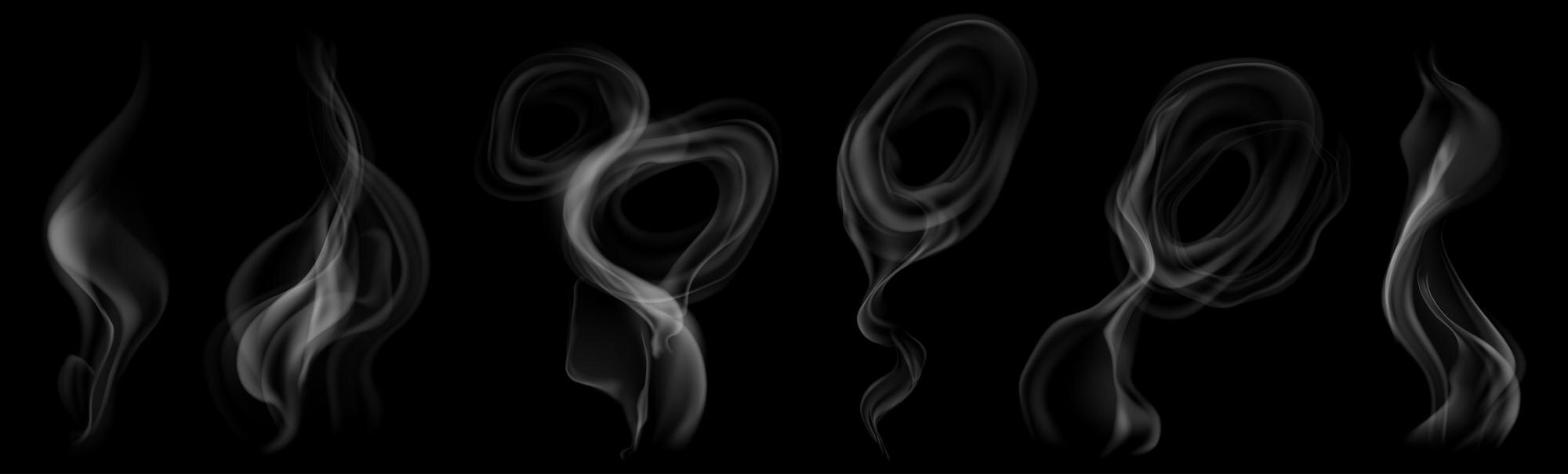 Premium Vector  Set of several realistic transparent smoke or