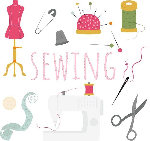 Set of sewing elements