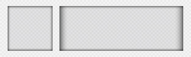 Set di cornici ombra per banner design. quadrato e rettangolo con bordo sfumato sfumato