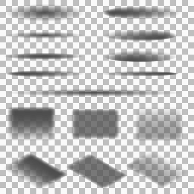 A set of shadows Effects for the design of realistic objects Transparent transition shadow for ban
