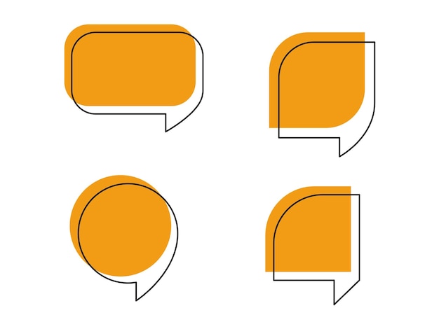 Set of shape for speech bubbles with yellow color