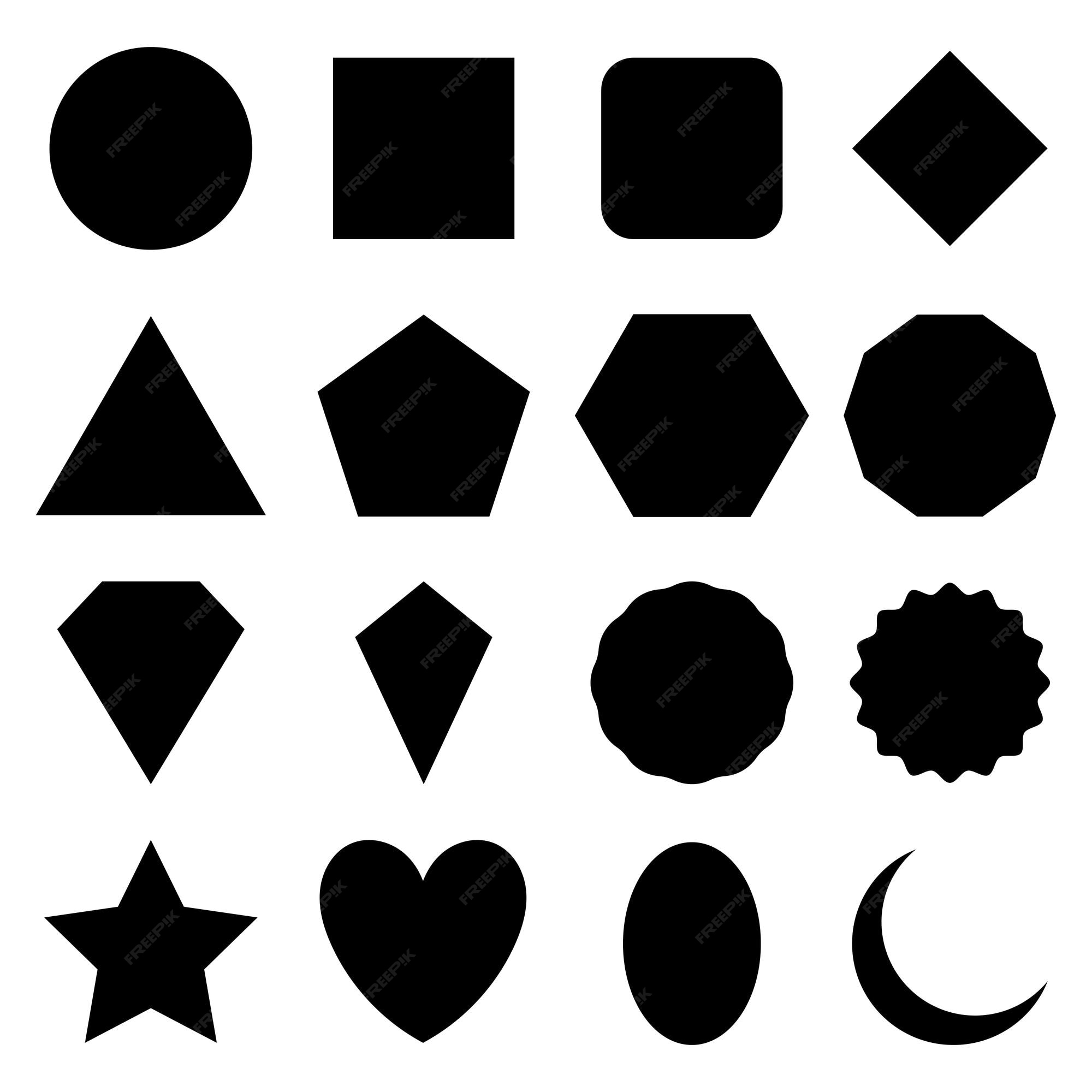 Premium Vector | Set of Shapes Vectors Black Colour