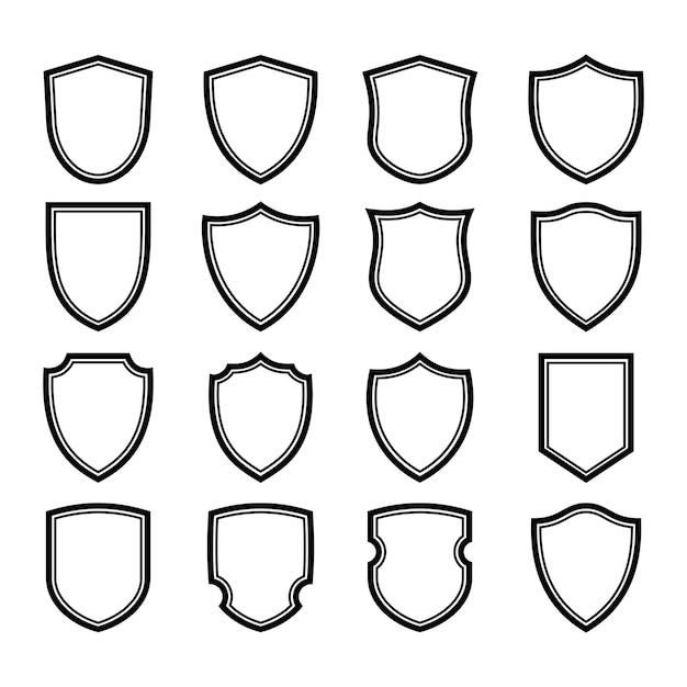 Set of shield badge vector