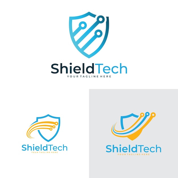 Set of shield logo vector design template