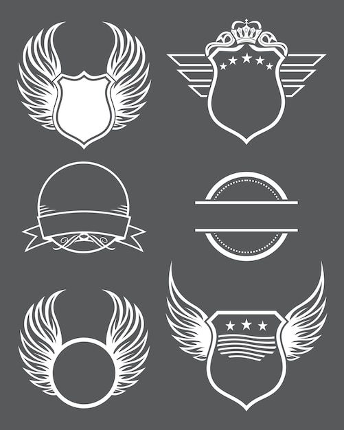 Vector set of shield logo