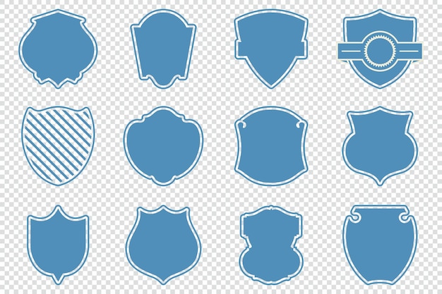 Vector set of shield shapes vector illustration