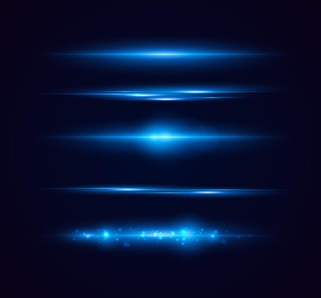 Vector set of shining sparkles and lens flares glowing lights isolated on transparent background