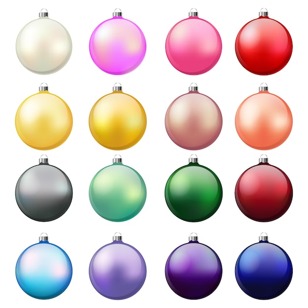 A set of shiny Christmas balls