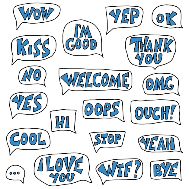 Set of short phrases vector illustration