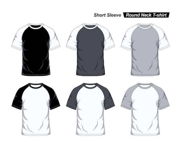 A set of short sleeve raglan tshirts in different colors