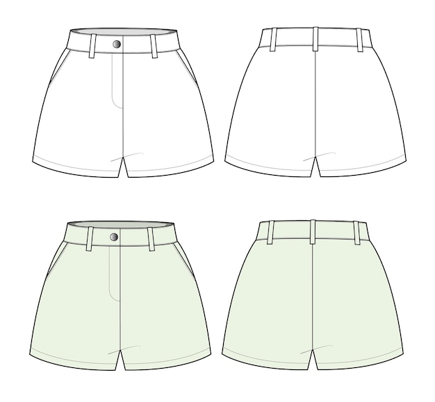 Vector a set of shorts that are labeled with the letter s on the bottom.