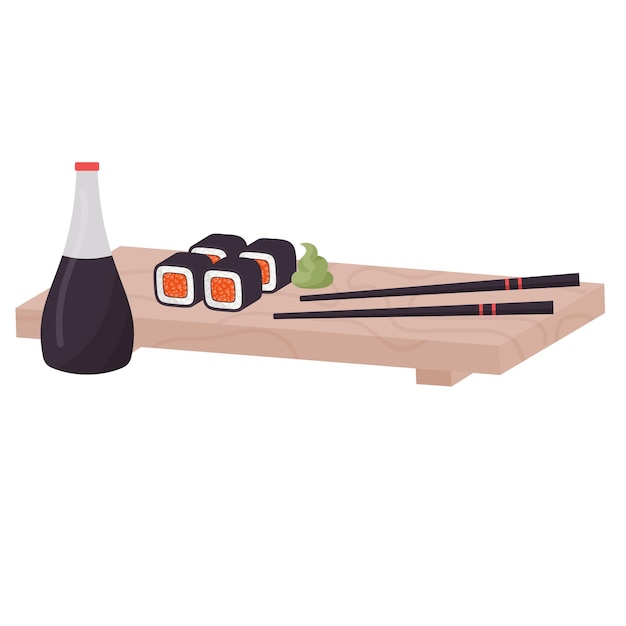 Vector set of shushi and chopsticks