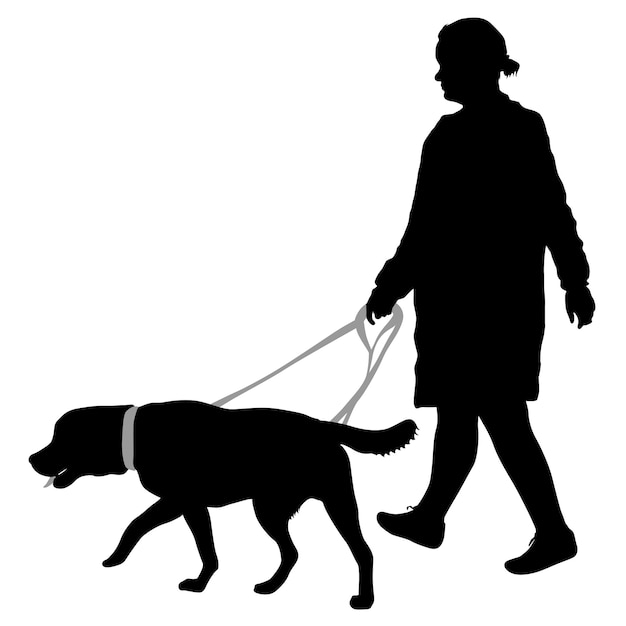 Vector set silhouette black dog on a white background