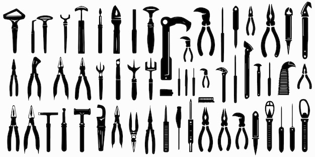 Set of silhouette Tools for vector illustration