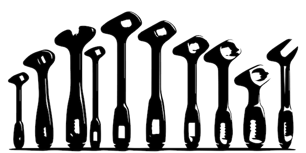 A set of silhouette Tools vector illustration