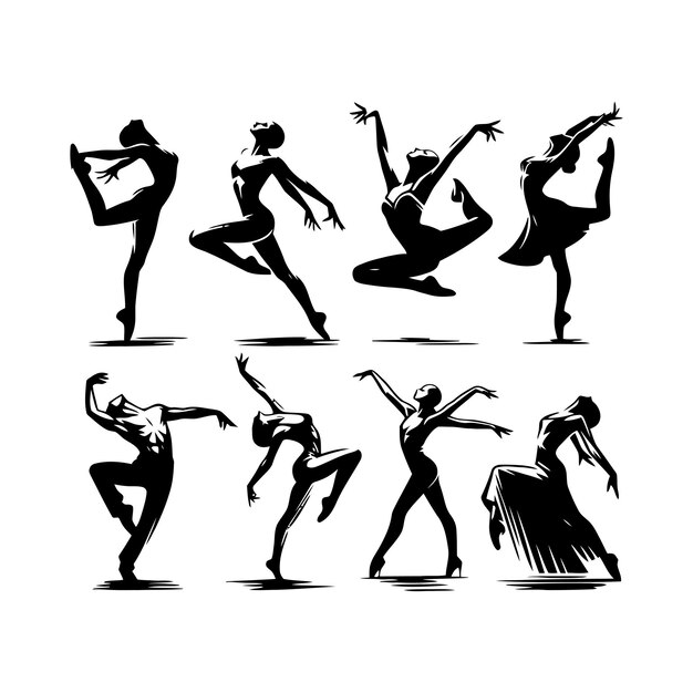 Set of silhouettes vector design