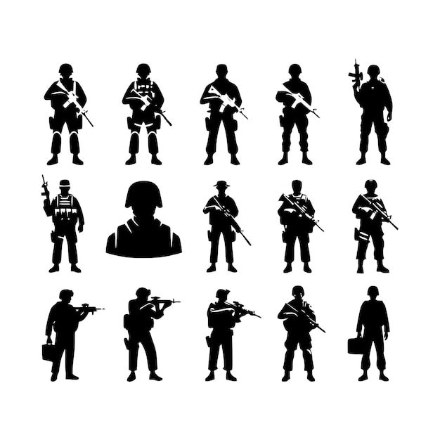 Set of silhouettes vector design