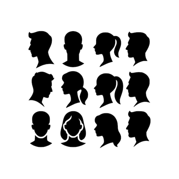 Vector set of silhouettes vector design