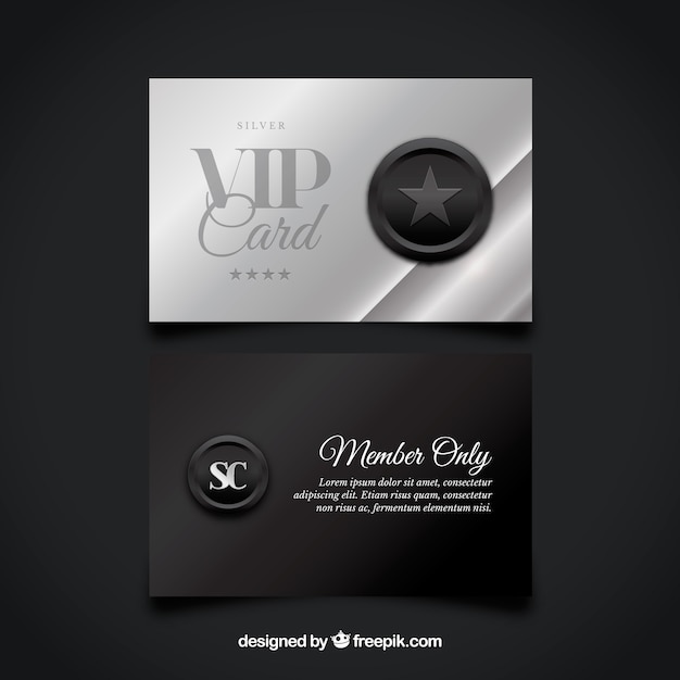 Set of silver business cards