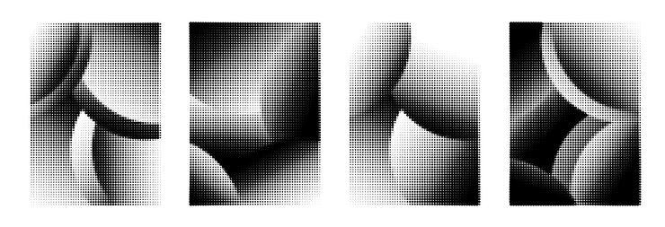 Vector set of simple abstract shape halftones dot texture vector illustration