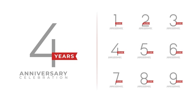 Set of simple anniversary logo with minimal and elegant concept