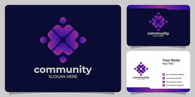 Set of simple community logos and business cards