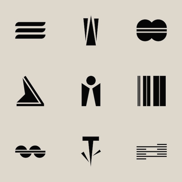 Set of simple logos. unusual figures. vector illustration