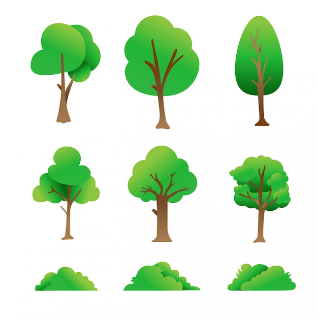 A set of simple tree illustration