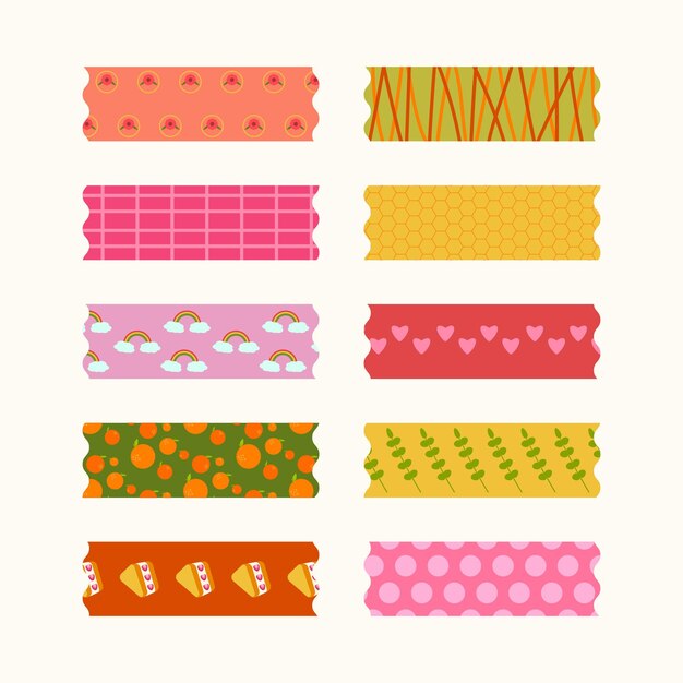 Set of simple washi tape collection