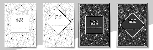 Vector set sjablonen voor covers, posters en banners patroon voor ansichtkaarten, presentaties en folders