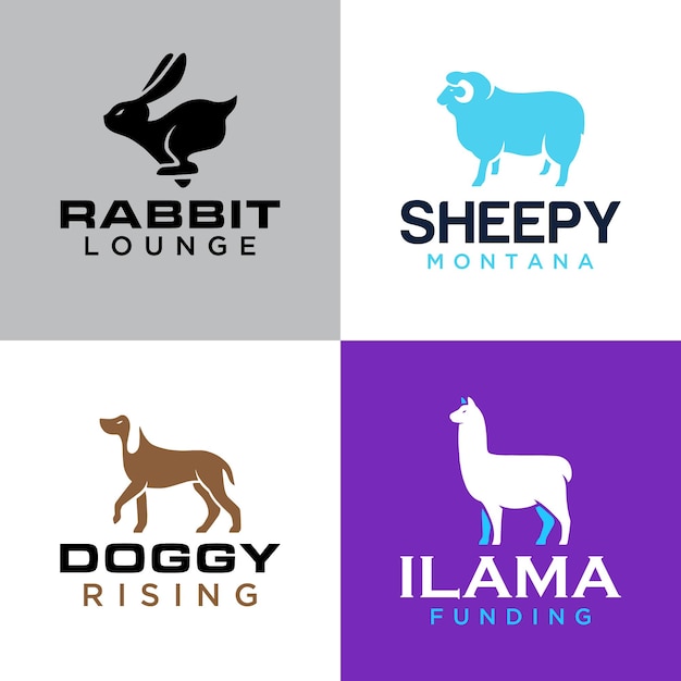 Set sjablonen voor dierenlogo's