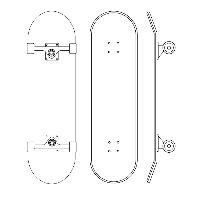 Vettore set di skateboard isolati su sfondo bianco