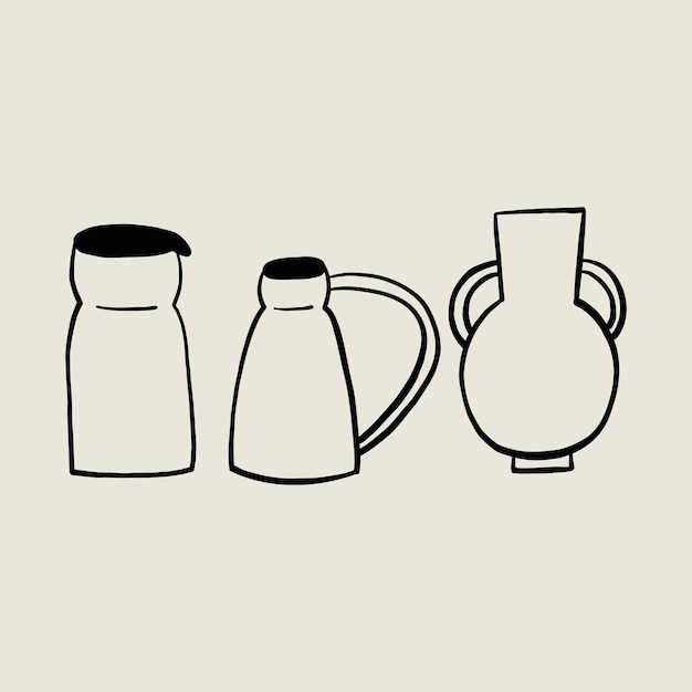 set sketch ceramic minimalist pitcher set