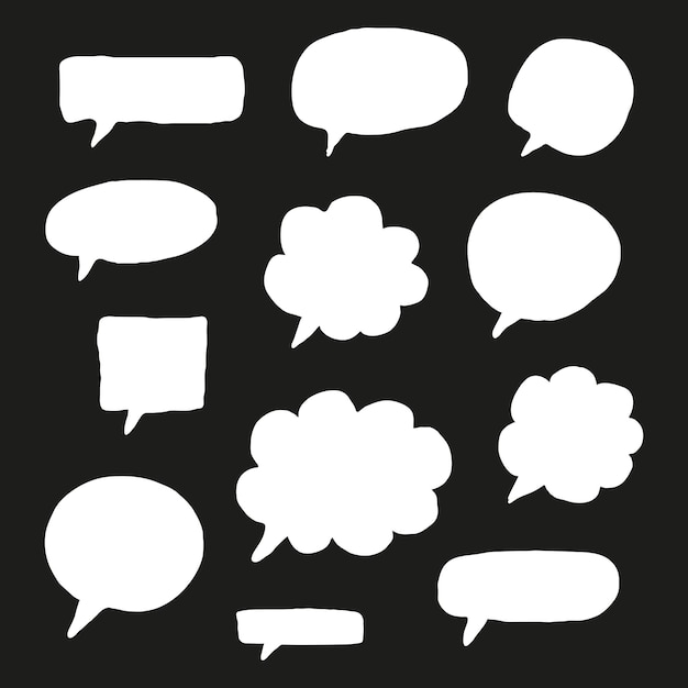 Set of sketched speech bubbles