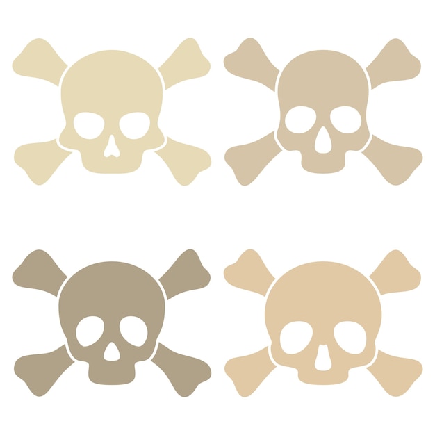 Set of Skull and Crossbones isolated on white background