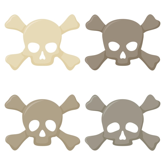 Set of Skull and Crossbones isolated on white background