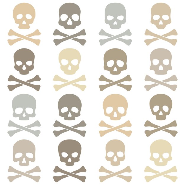 Set of Skull and Crossbones isolated on white background