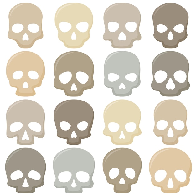 Set of Skull isolated on white background