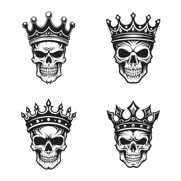 Vector set of skull logo vector illustration