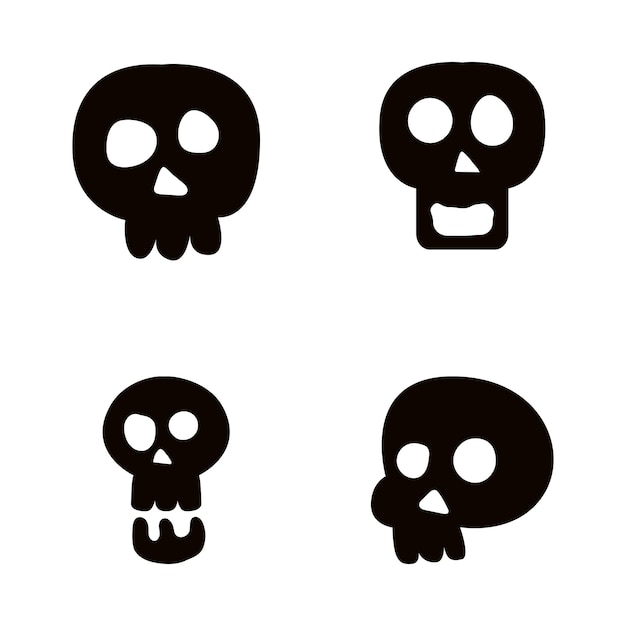 set of skulls for halloween. Halloween Elements and Objects for Design Projects.