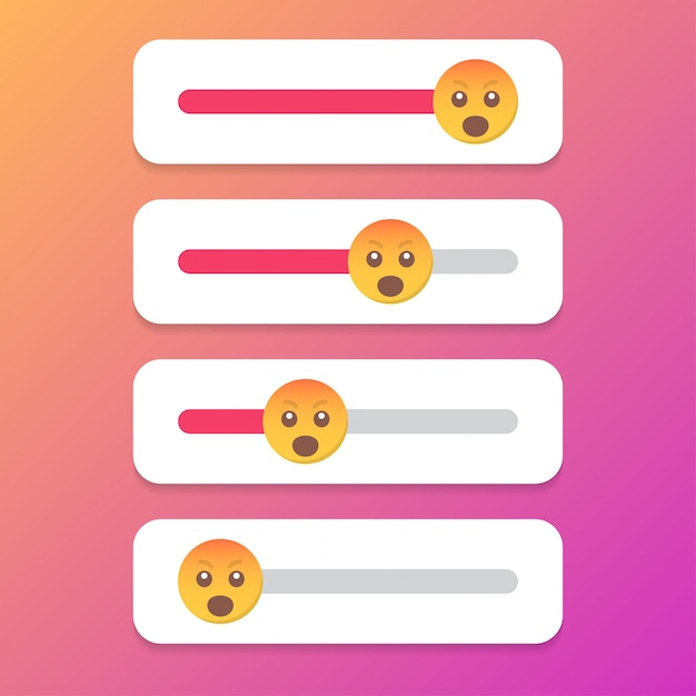 Set of slider smile for social media. Vector illustration