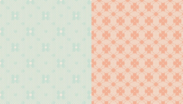 A set of small floral lace fabrics with two different colors and patterns