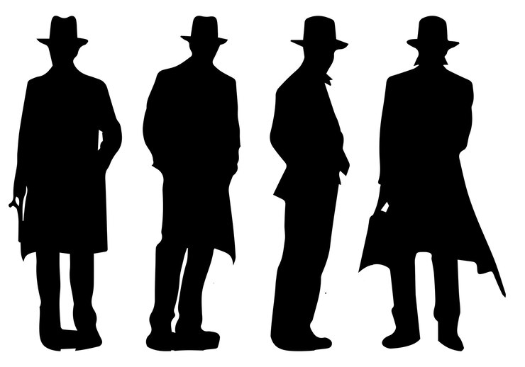 Vector set of smart businessman silhouette vector illustration